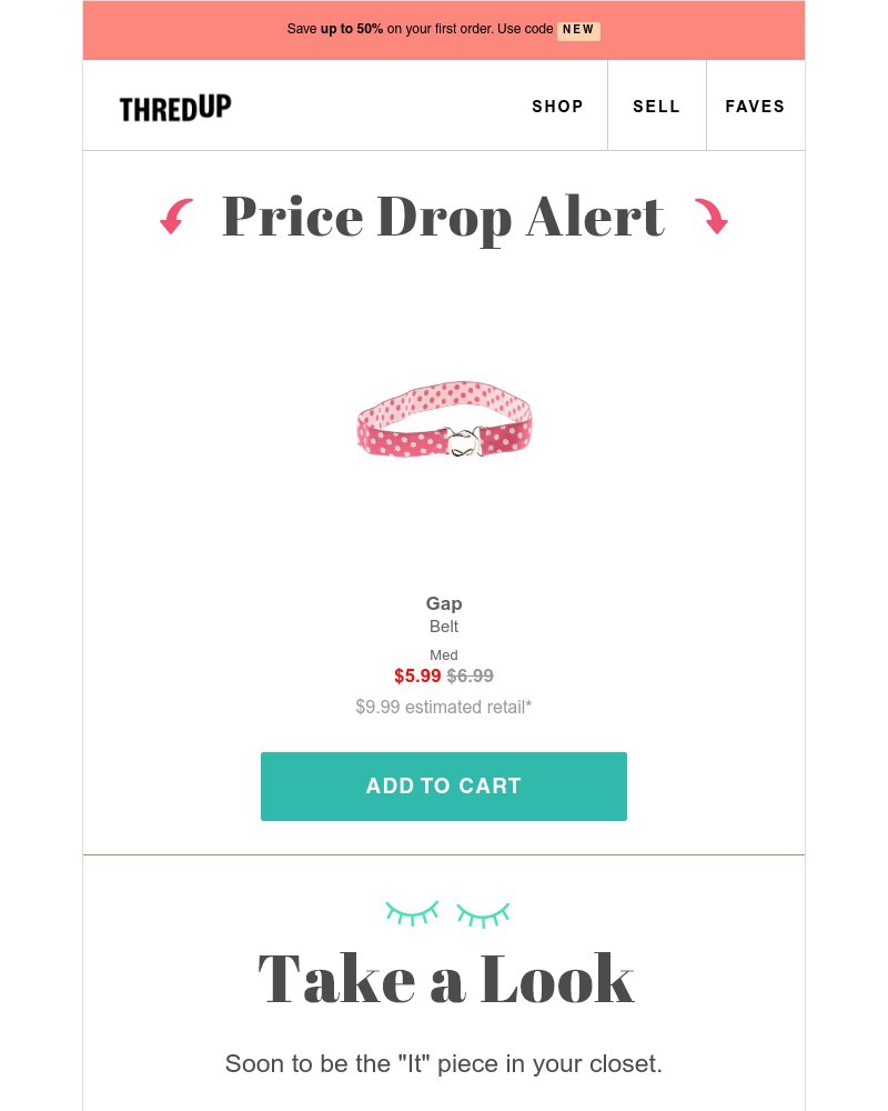 thredUP - Your favorite Gap Belt is now $5.99! 😍