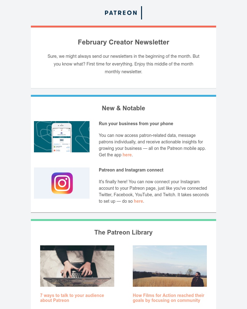 Patreon - Your February creator newsletter has arrived 🤗