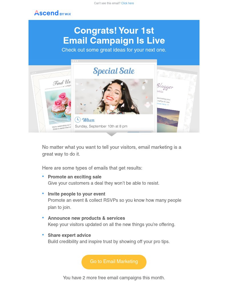 Creating an email campaign on Wix video screenshot