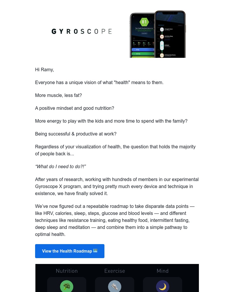Gyroscope - Your Free Health Roadmap 🗺