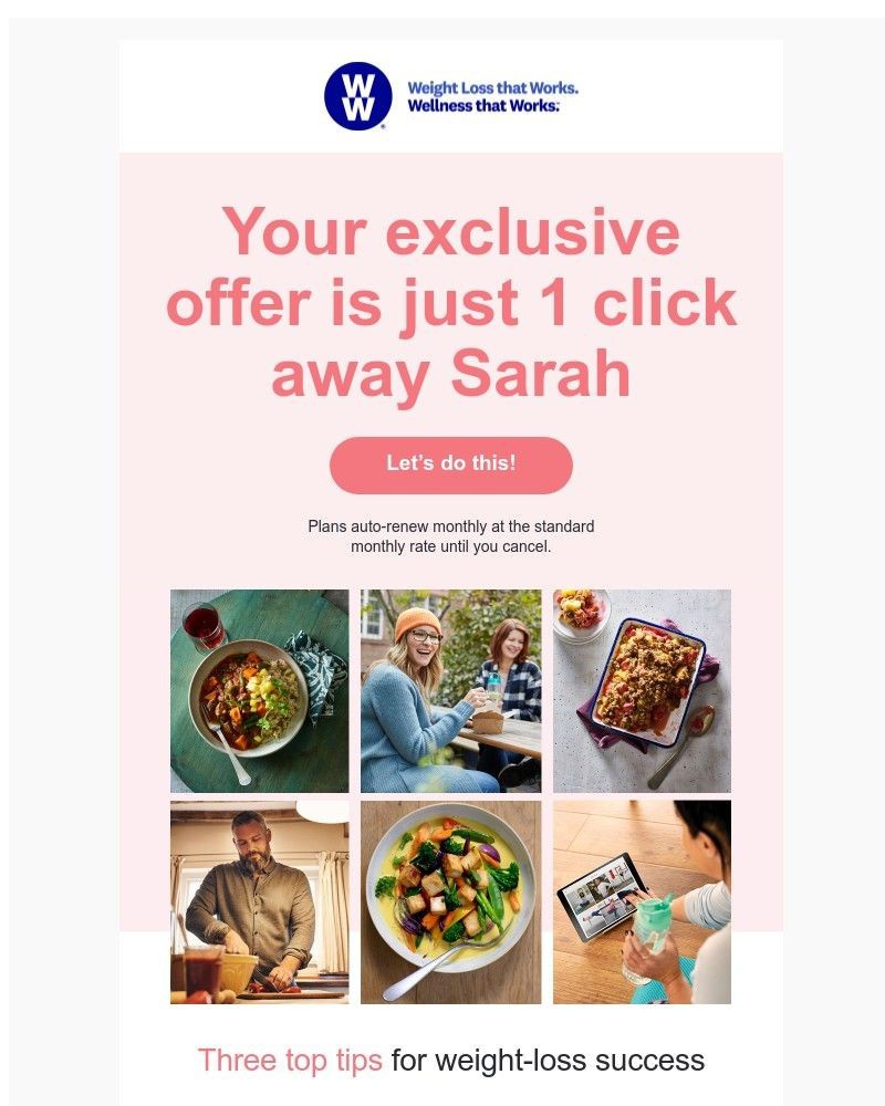 WW (Weight Watchers) - Your Fri-Yay freebie and our top 3 success tips for you!