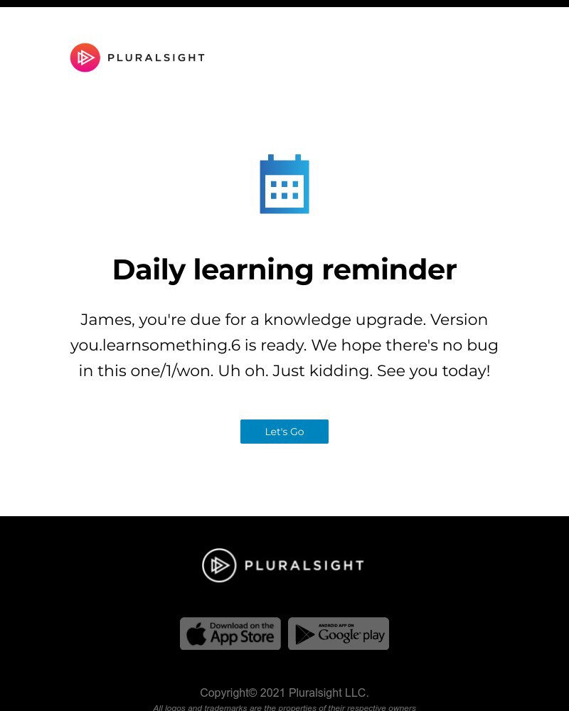 Pluralsight - Your friendly Pluralsight learning reminder