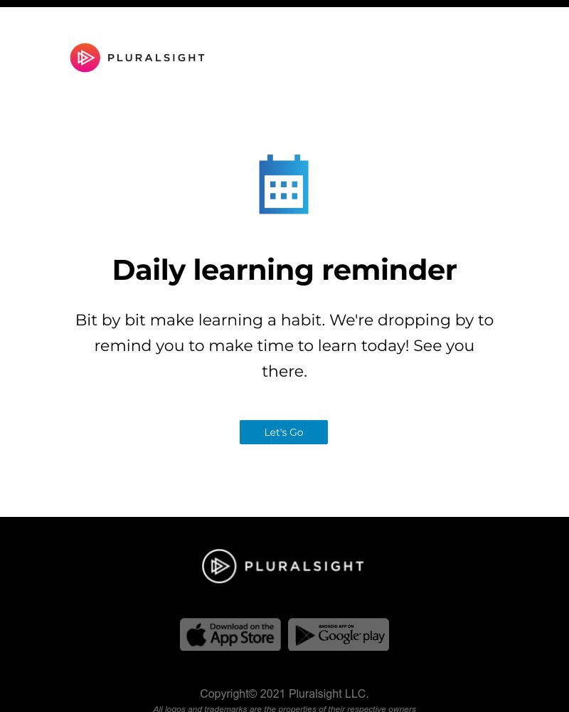 Pluralsight - Your friendly Pluralsight learning reminder