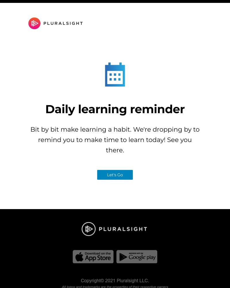 Pluralsight - Your friendly Pluralsight learning reminder