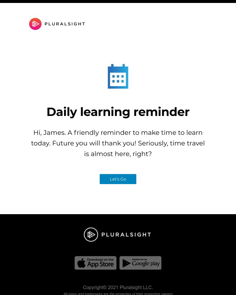 Pluralsight - Your friendly Pluralsight learning reminder