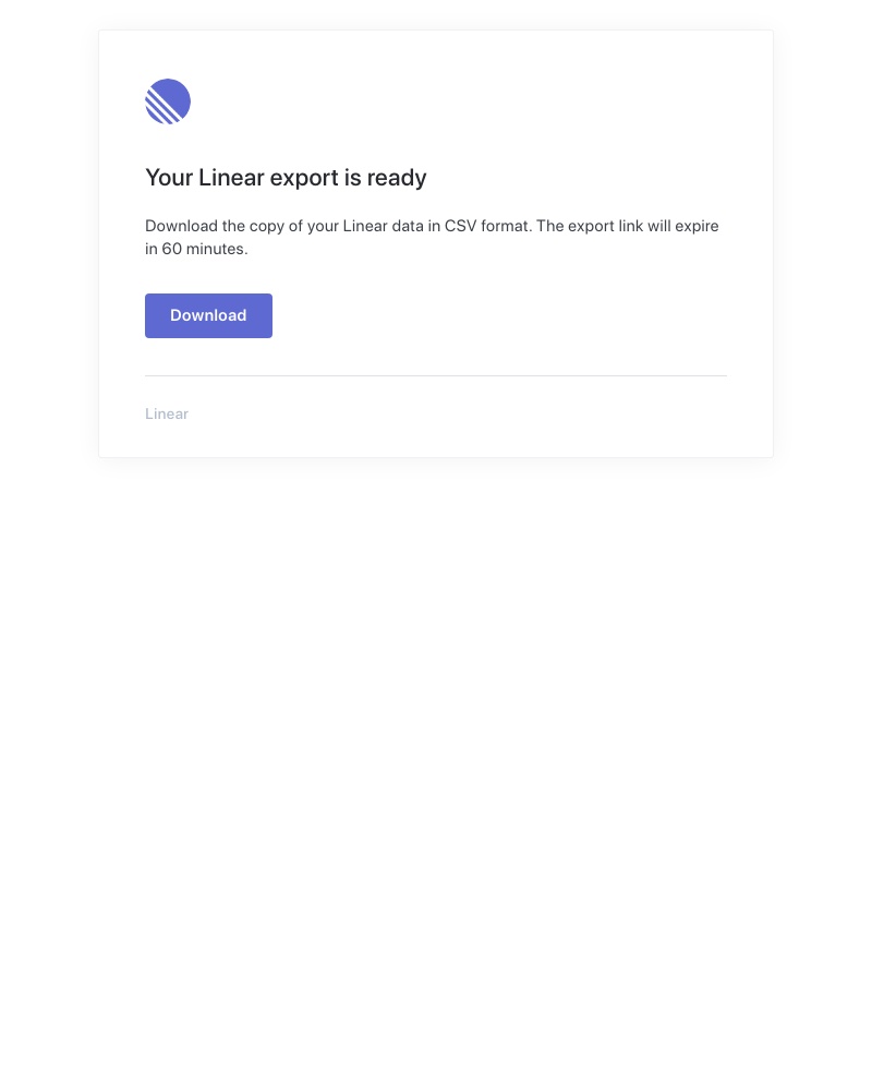 Linear - Your Linear export is ready