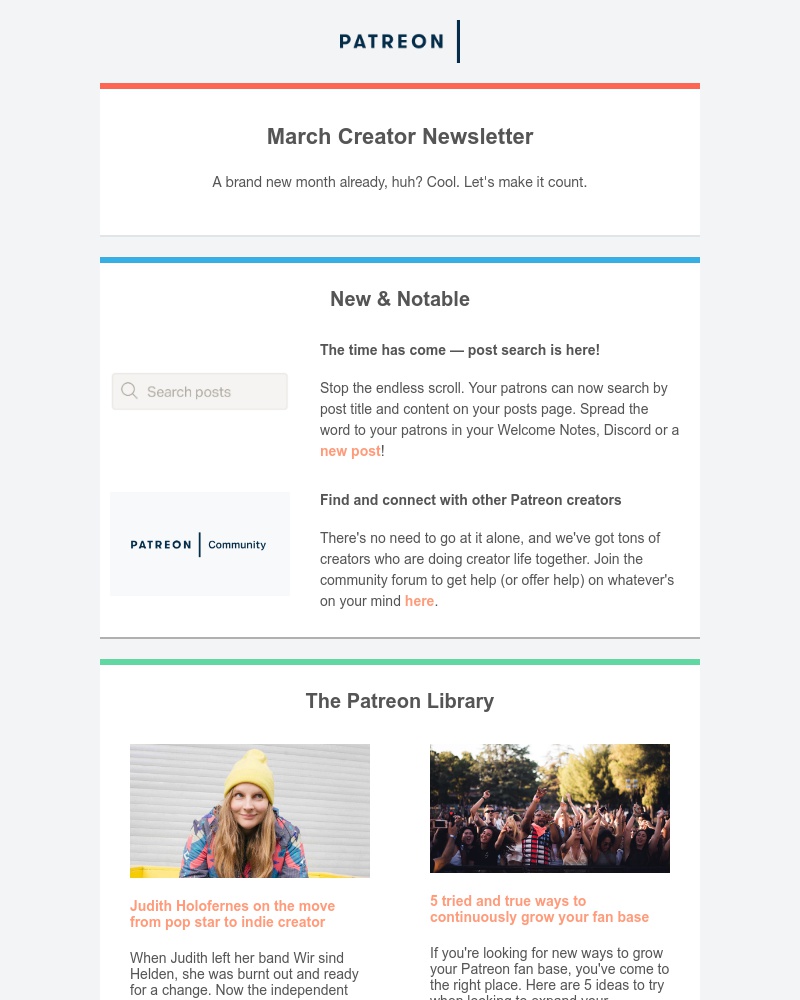 Patreon - 📦 Your March creator newsletter has arrived