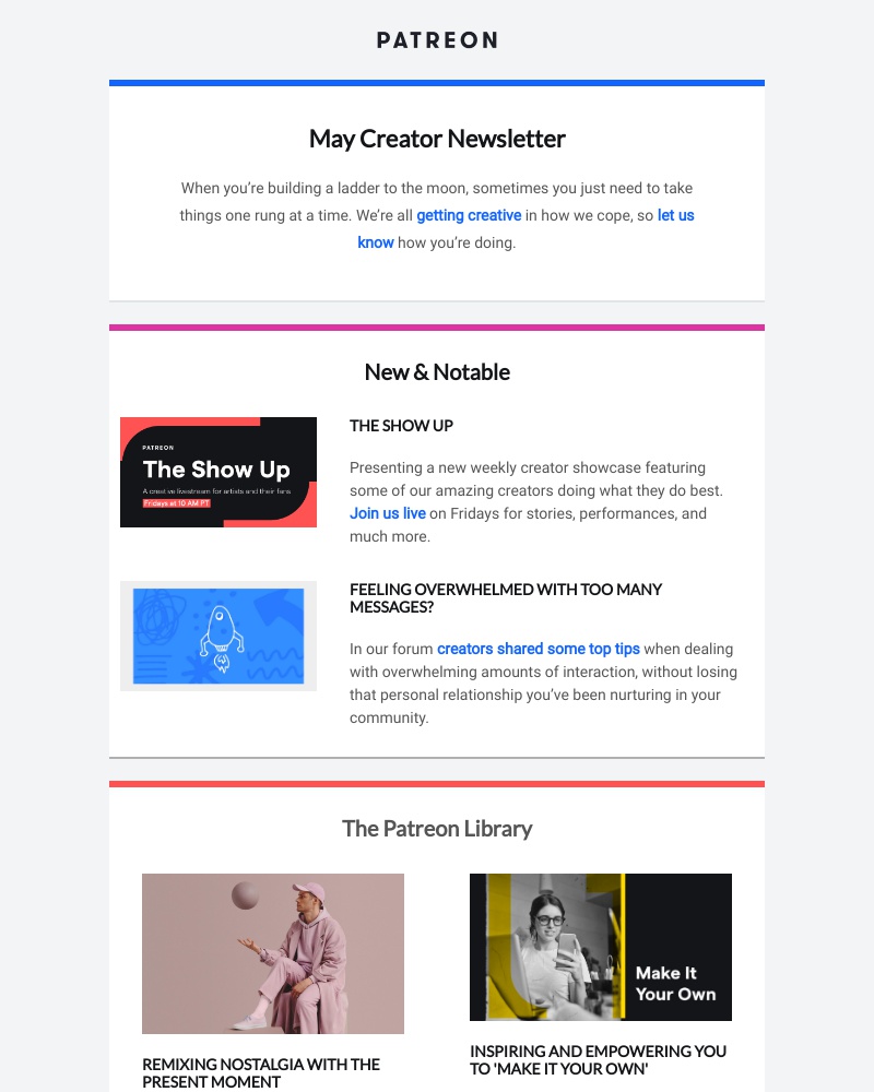 Patreon - Your May creator newsletter is here 🗞