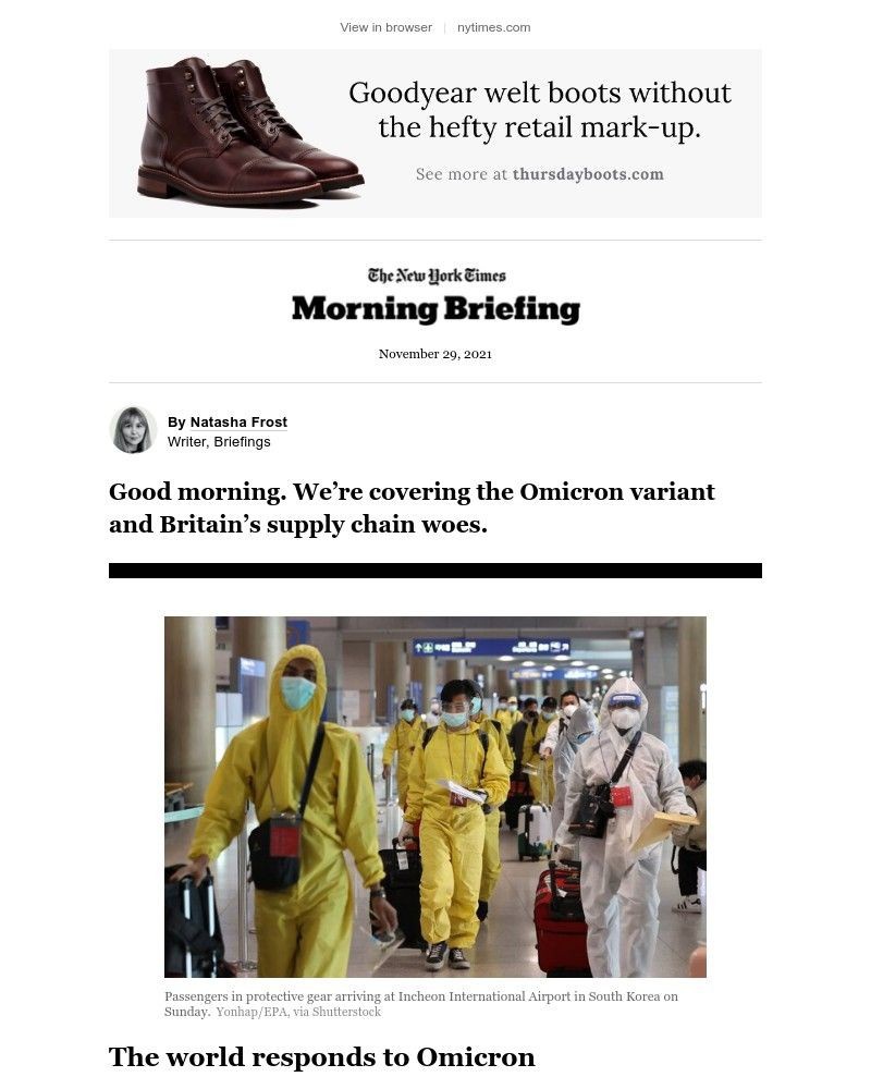 The New York Times - Your Monday Briefing