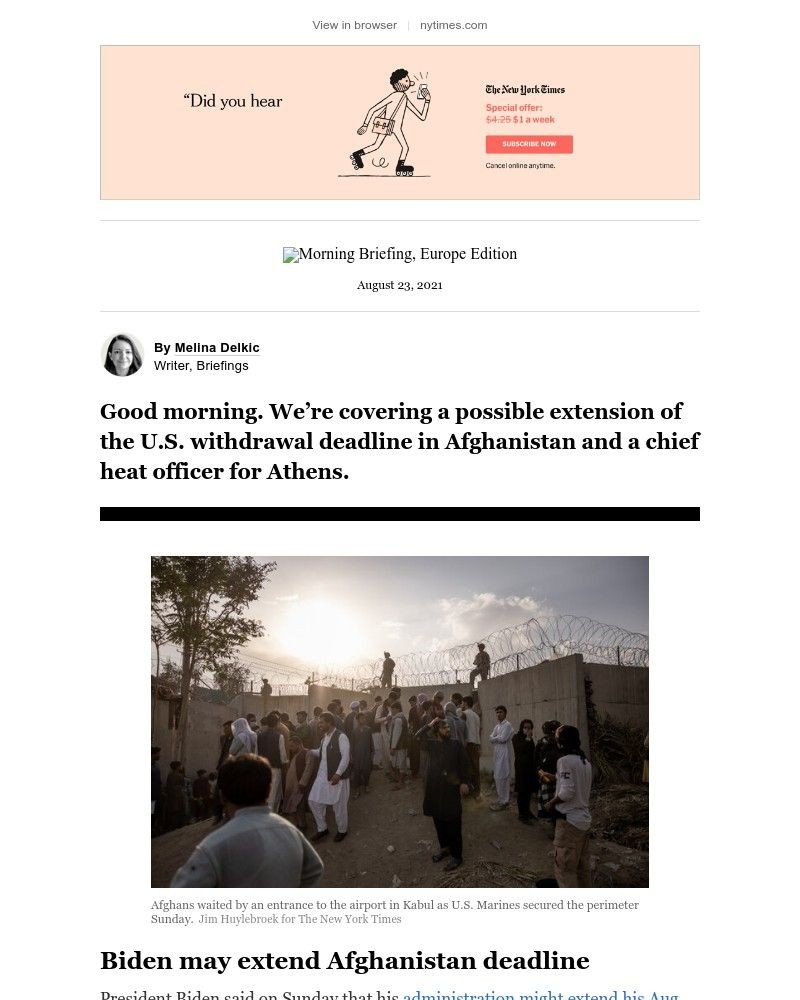 The New York Times - Your Monday Briefing