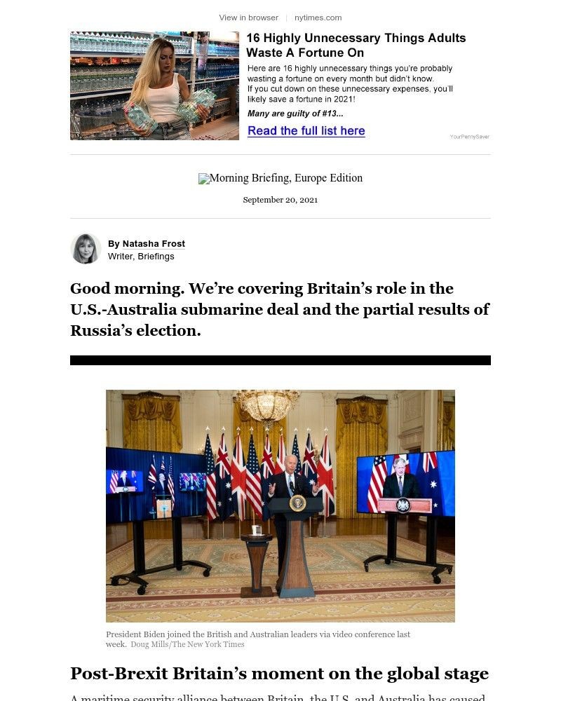 The New York Times - Your Monday Briefing