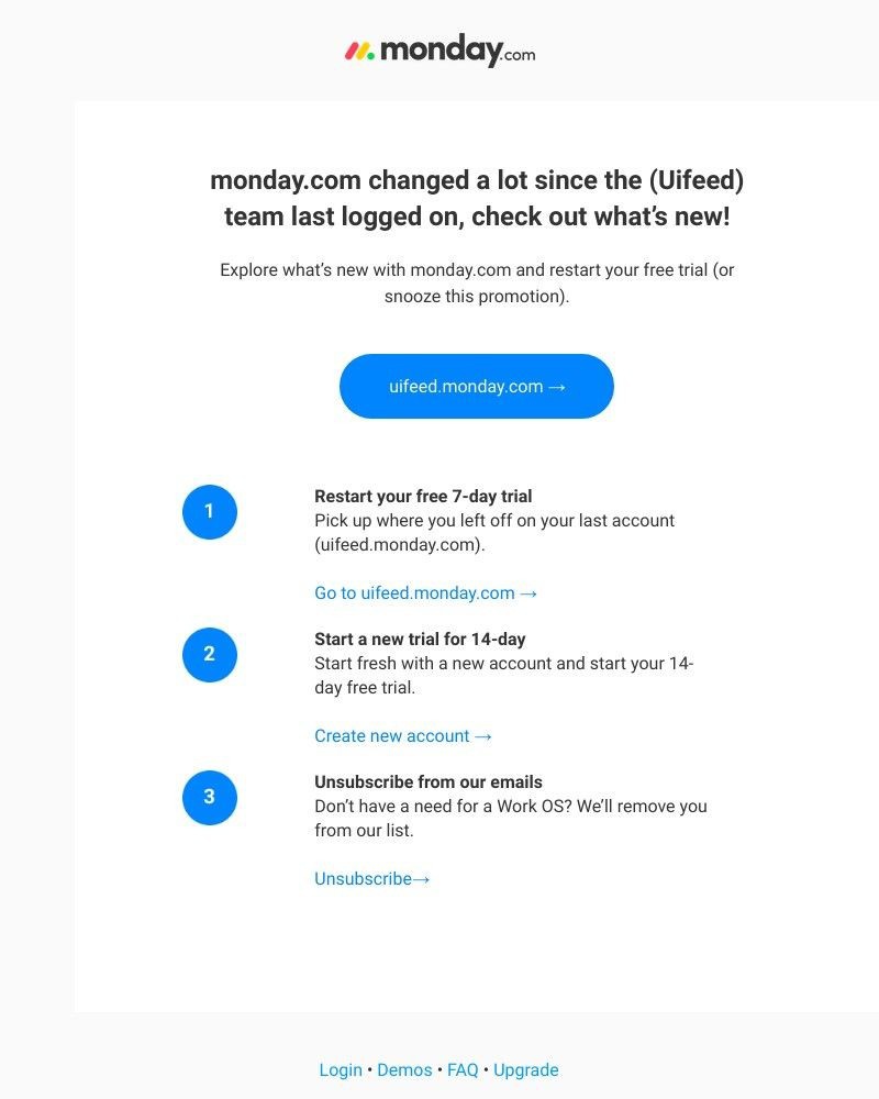 Monday - your monday.com account (Uifeed) is still active