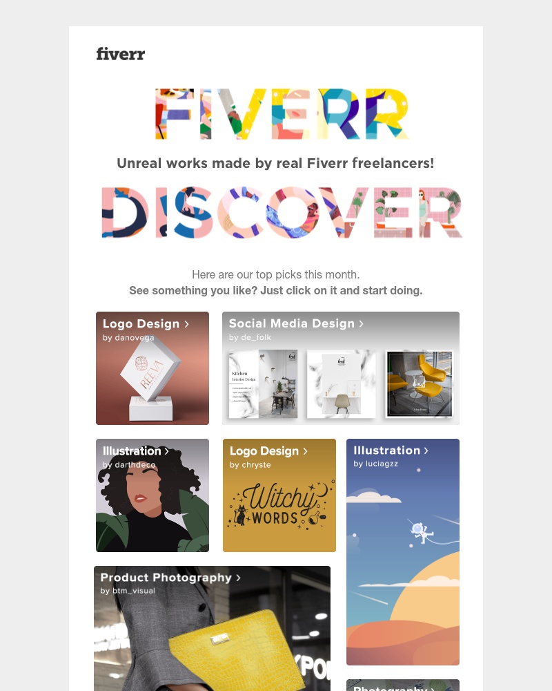 Fiverr - Your monthly dose of inspiration