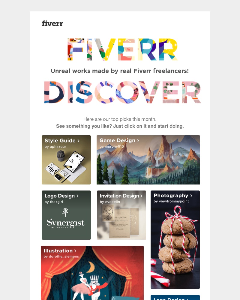 Fiverr - Your monthly dose of inspiration