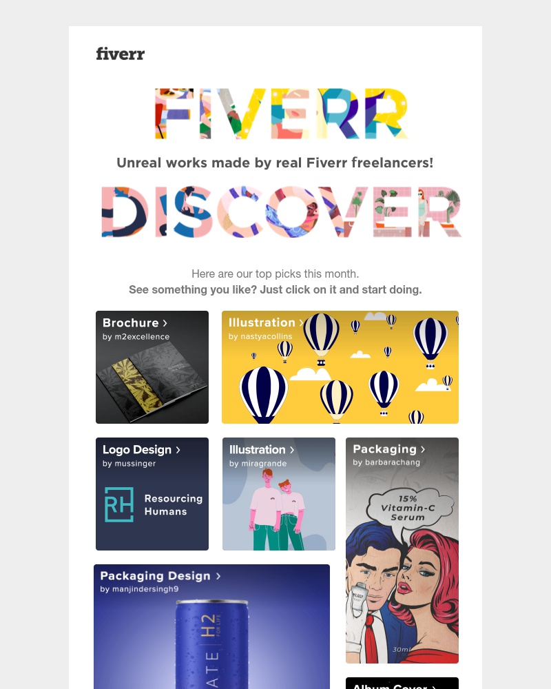 Fiverr - Your monthly dose of inspiration