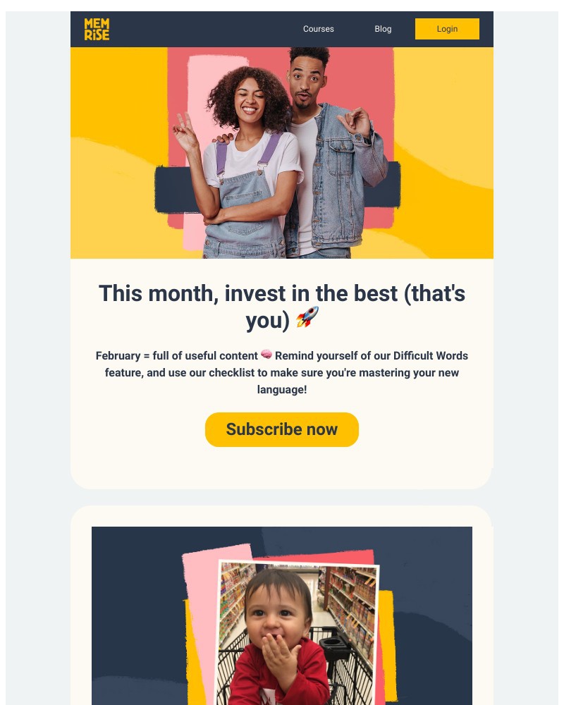 Memrise -    Your monthly newsletter (+ 50% off a year of Memrise Pro!) 📫🎁