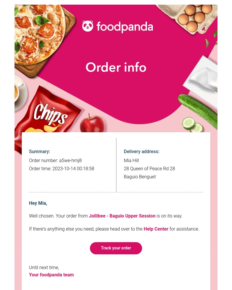  - Your order has been placed