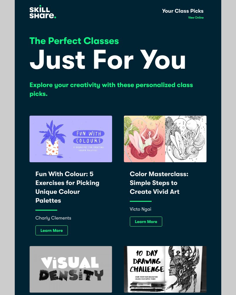Skillshare - Your Personal Class Recommendations
