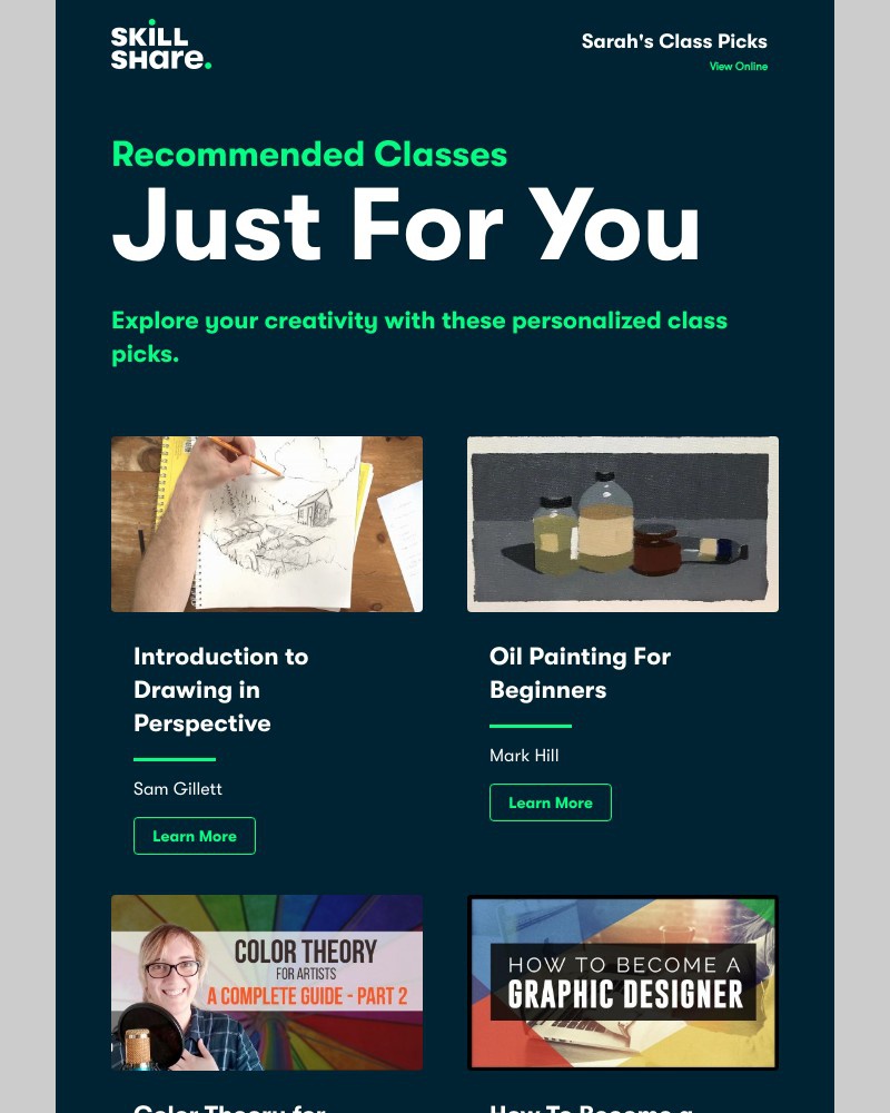Skillshare - Your Personal Class Recommendations