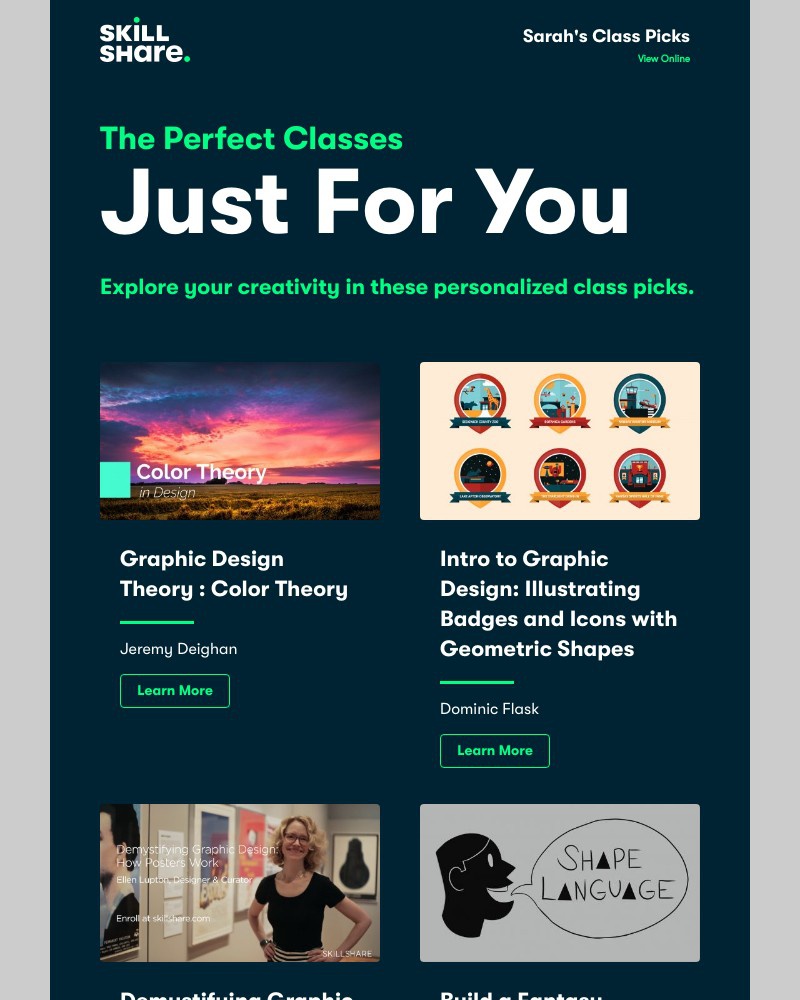 Skillshare - Your Personalized Class Picks