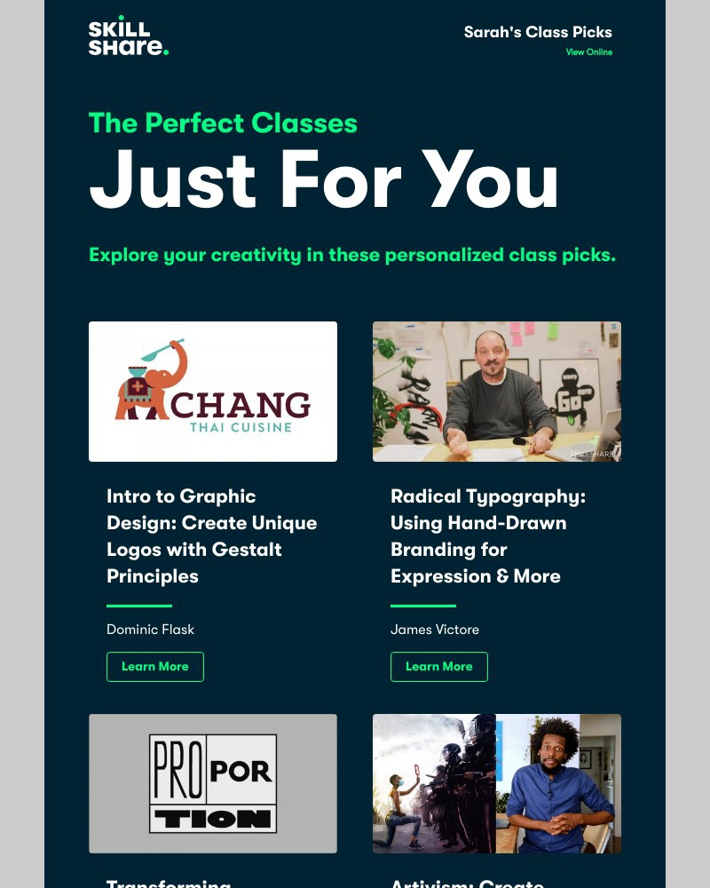 Skillshare - Your Personalized Class Picks