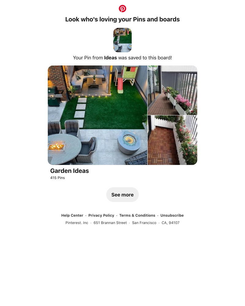 Pinterest - Your Pin from Ideas was saved to a similar board