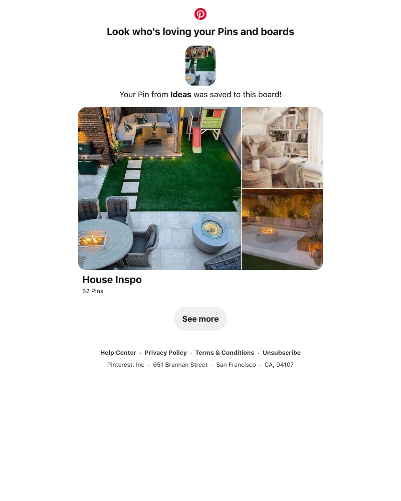 Pinterest - Your Pin from Ideas was saved to a similar board