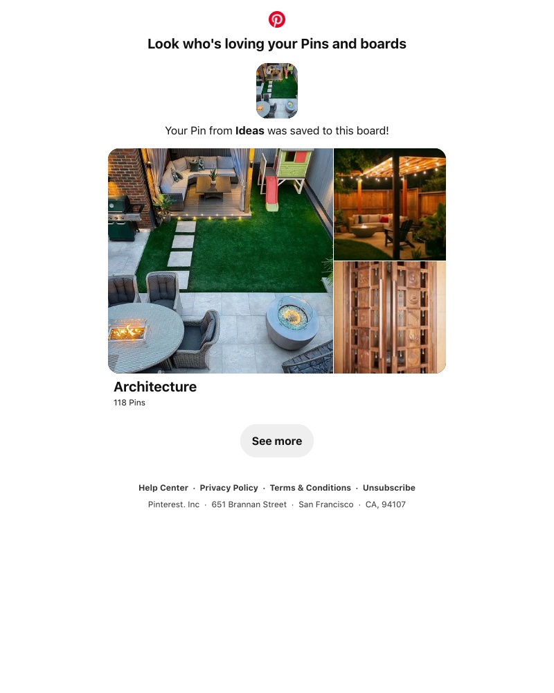Pinterest - Your Pin from Ideas was saved to a similar board