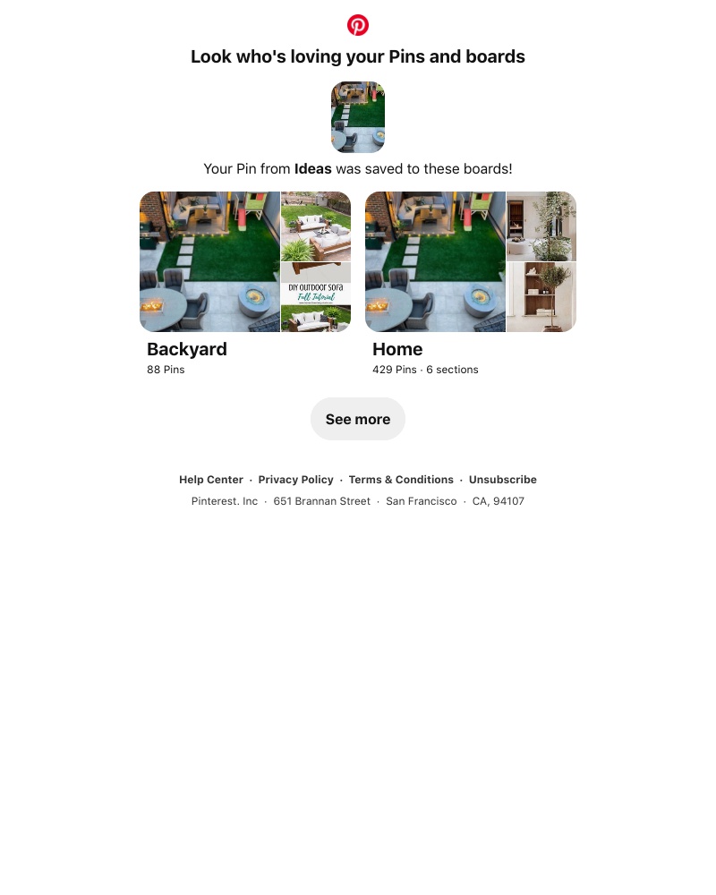 Pinterest - Your Pin from Ideas was saved to a similar board