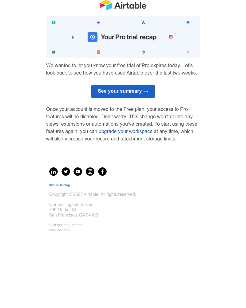 Airtable - 🕛 Your Pro trial expires today