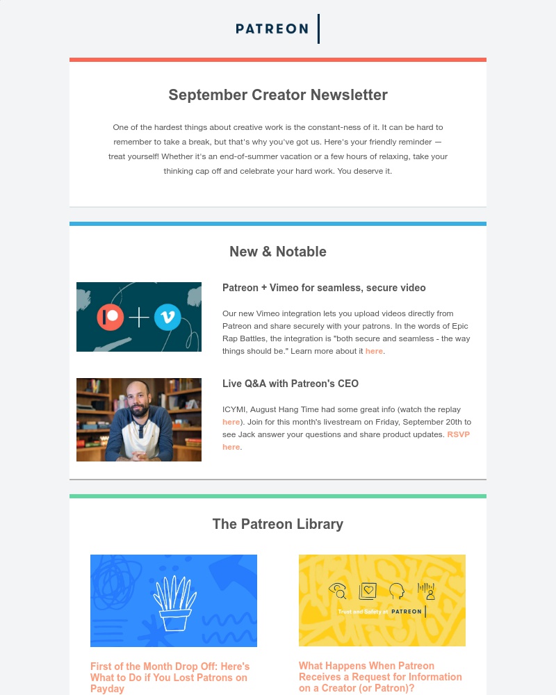 Patreon - Your September creator newsletter is here 💝