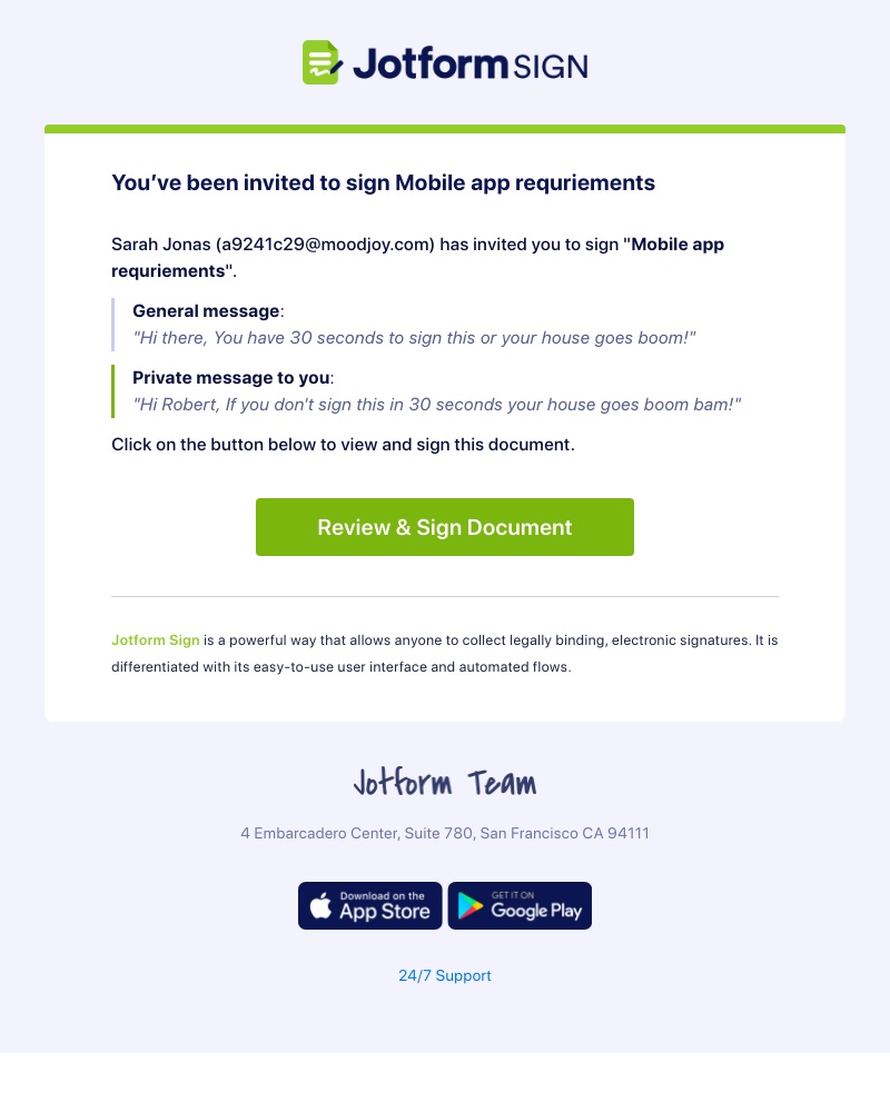  - Your signature requested for Mobile app requriements