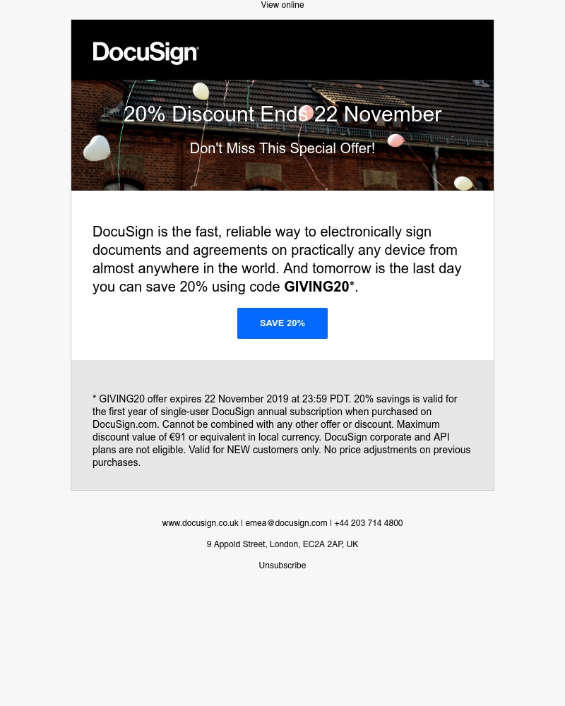 Docusign - Your special discount ends 22 November!