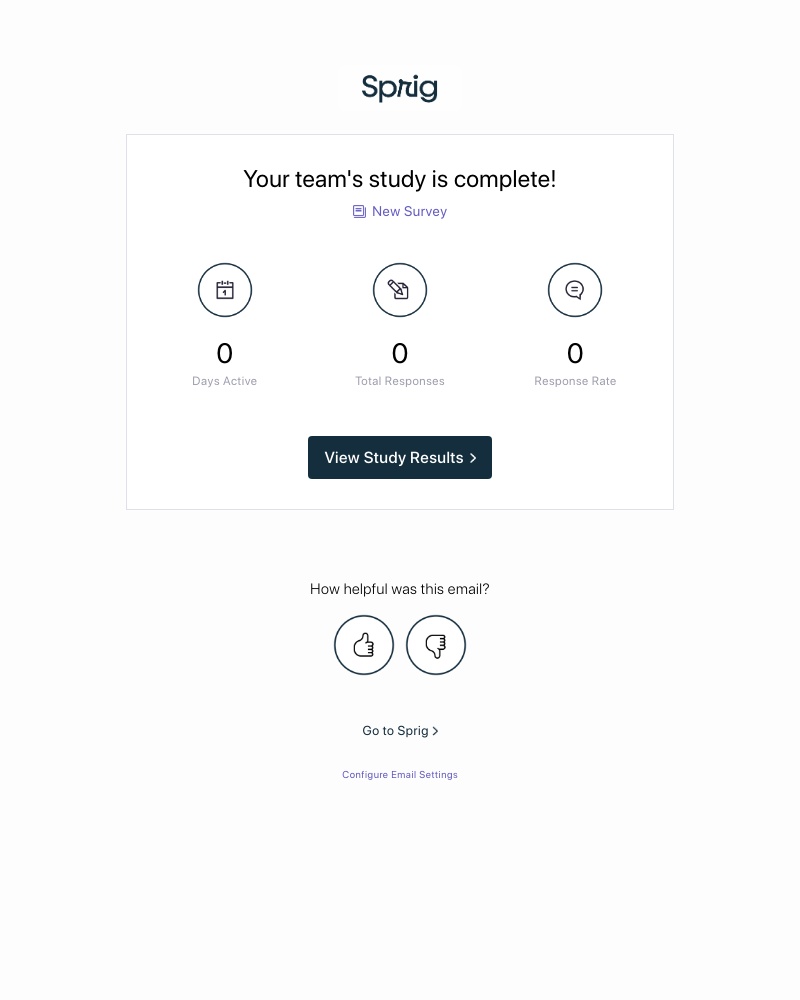 Sprig - Your Sprig study is complete