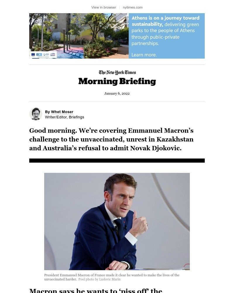 The New York Times - Your Thursday Briefing