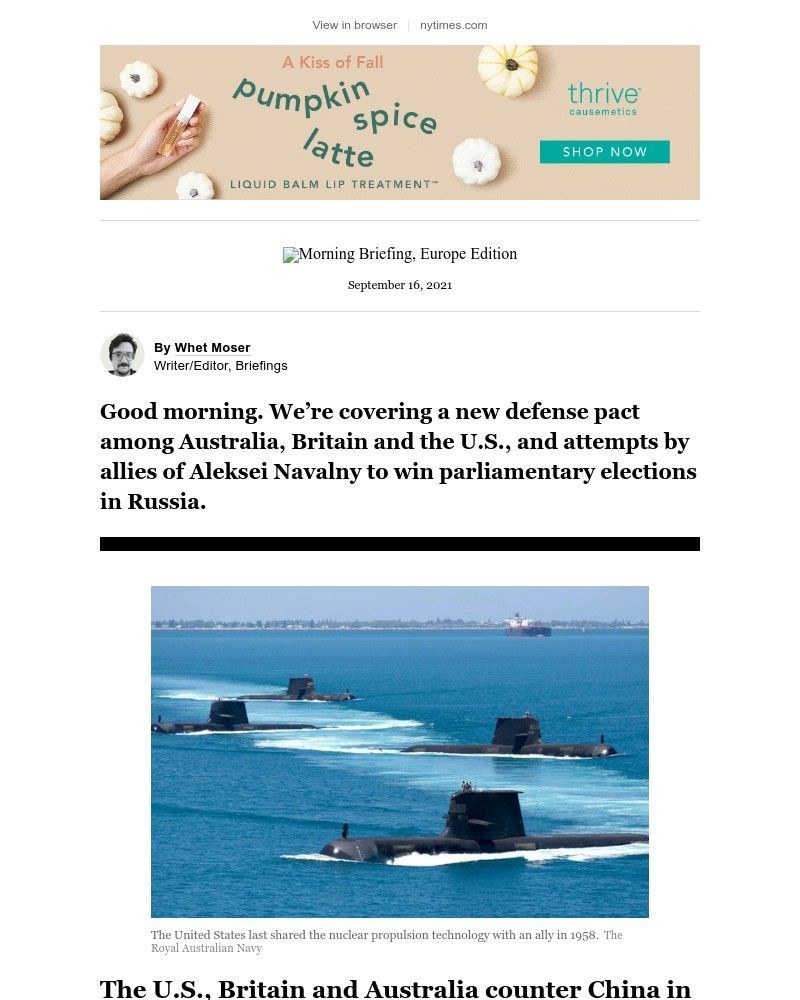 The New York Times - Your Thursday Briefing