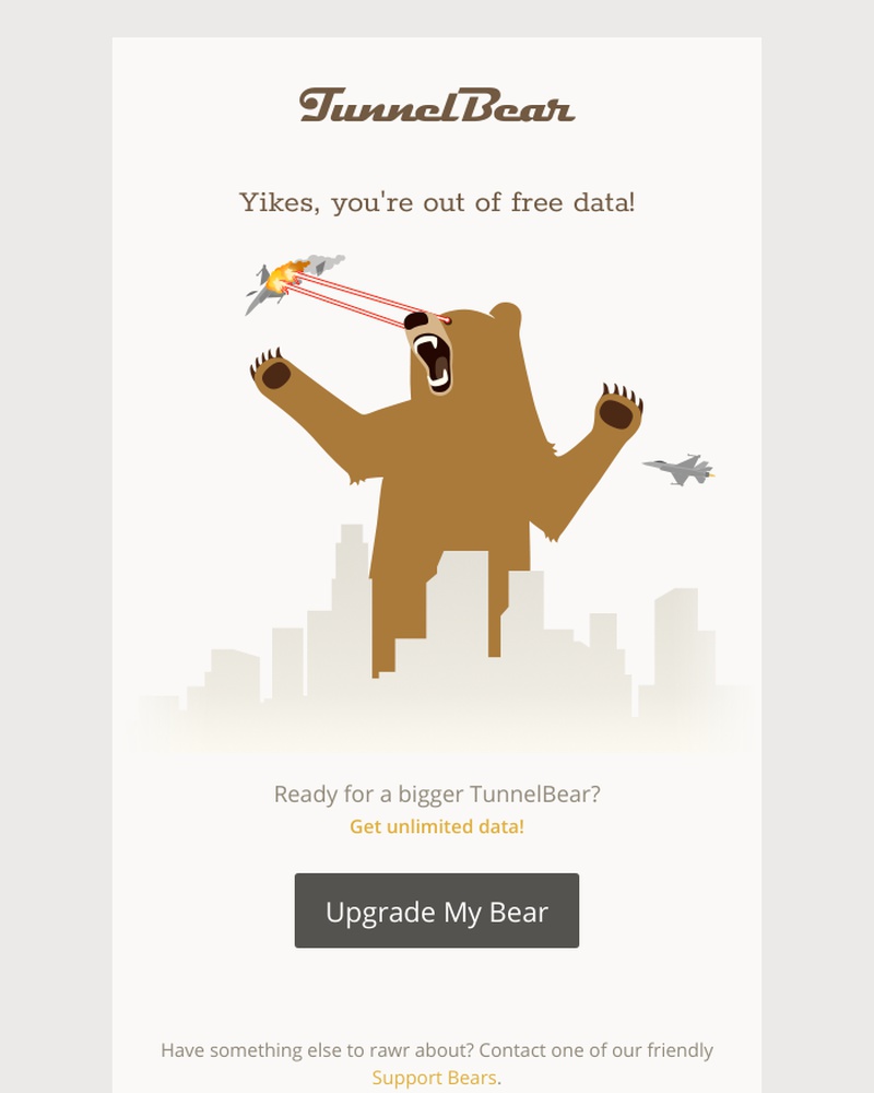  - Your TunnelBear is out of data!