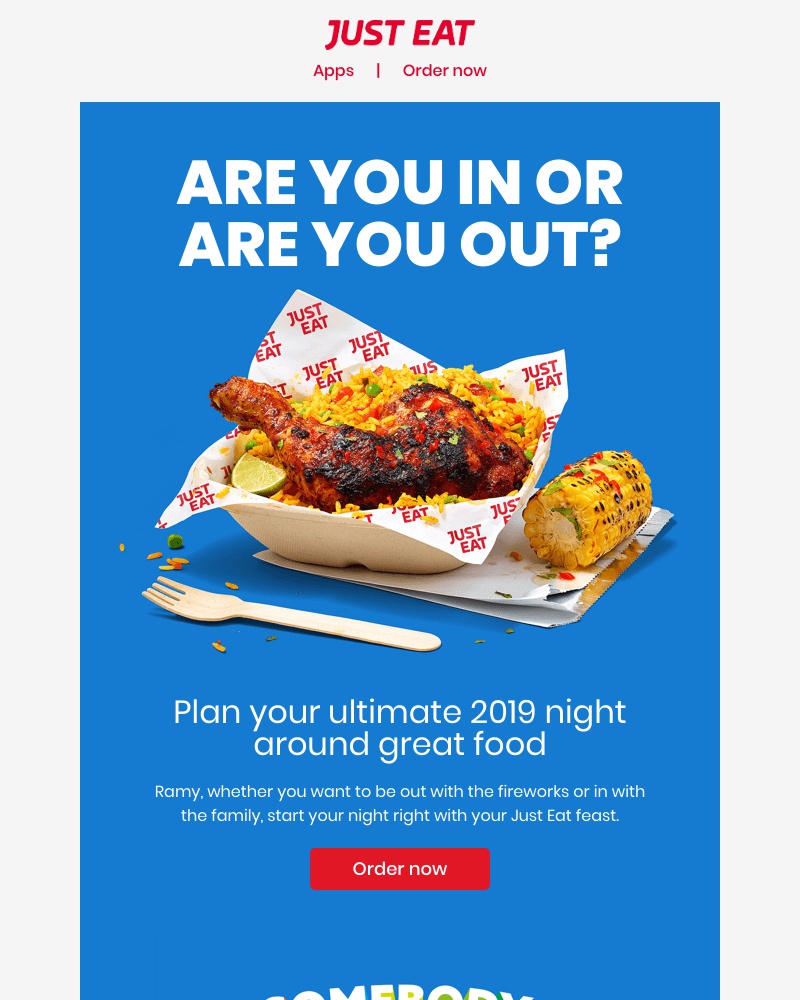 Just Eat - Your ultimate 2019 meal awaits, Ramy