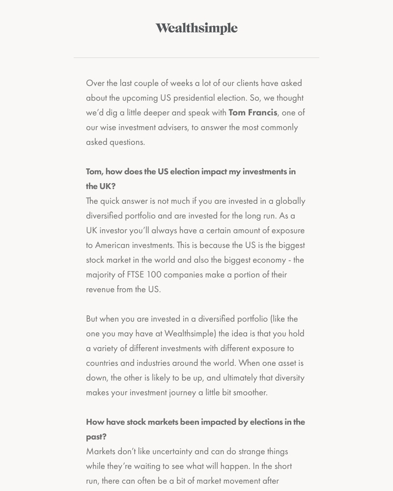 Wealthsimple - Your US Election Questions