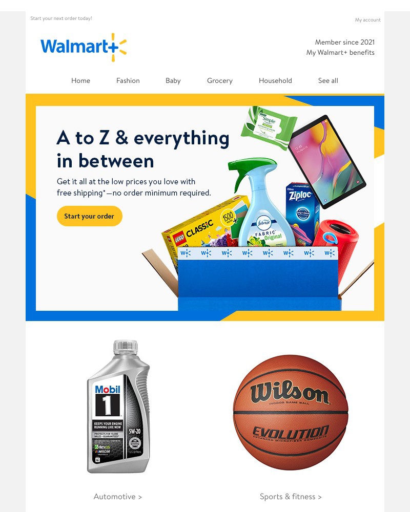 Walmart - Your Walmart+ benefit: Everything from A to Z, shipped for free 🙌