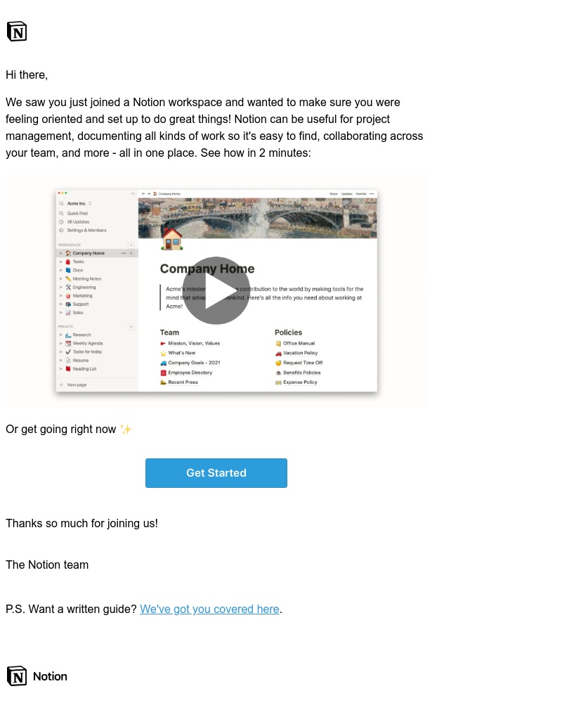 Accepting an invite on Notion video screenshot