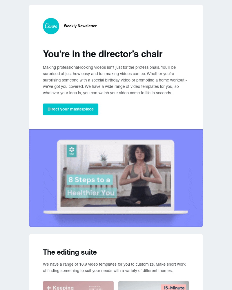 Canva -     You’re in the director’s chair with our Video templates