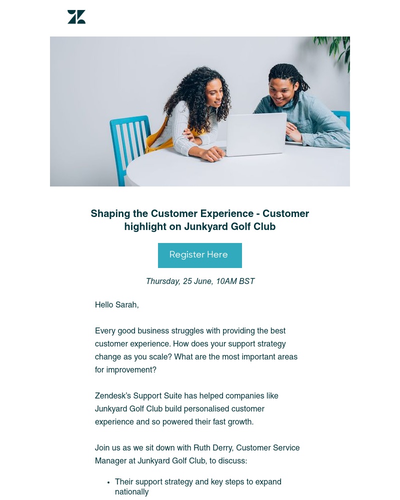 Zendesk - You’re invited: Get the inside scoop on Junkyard Golf Club’s support strategy