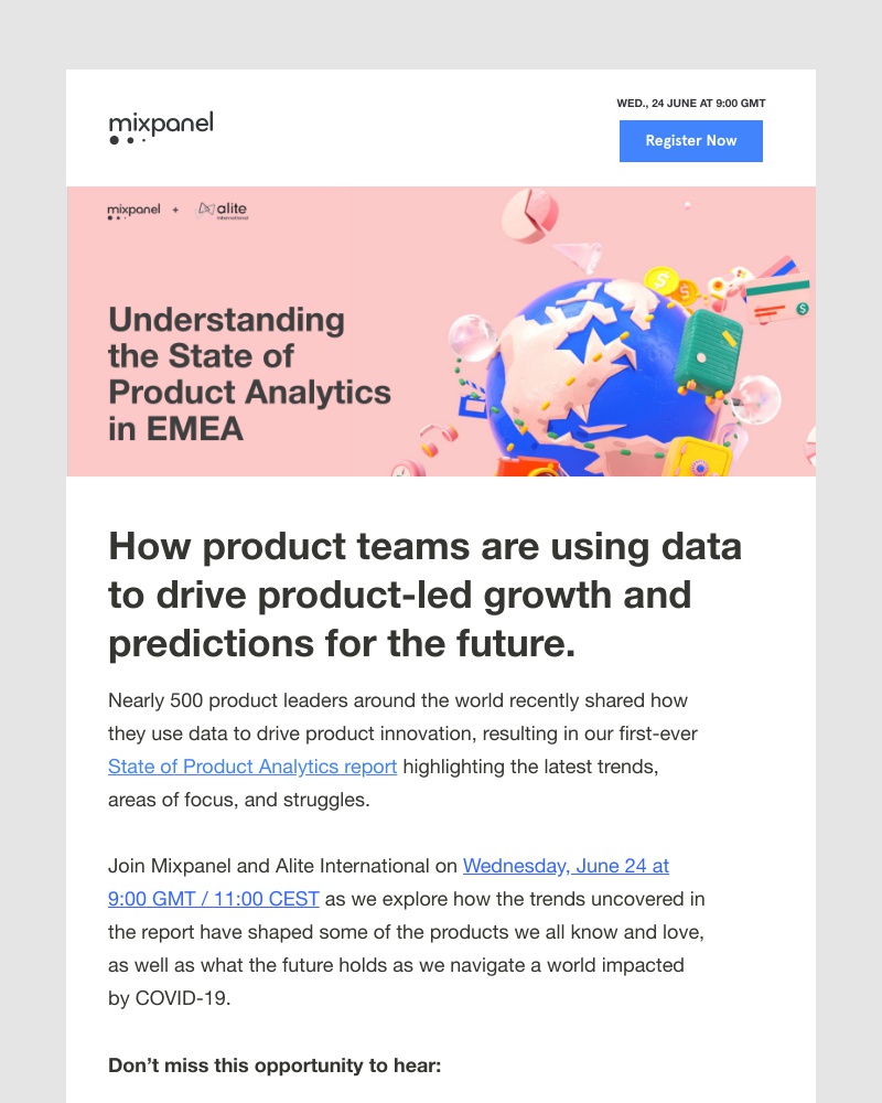 Mixpanel - You’re invited: Understanding the state of product analytics in EMEA on June 24