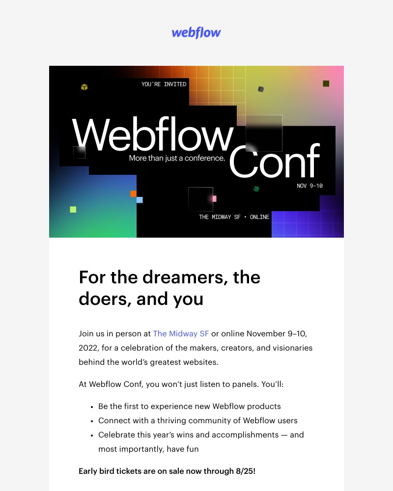 Webflow - You’re invited: Webflow Conf 2022