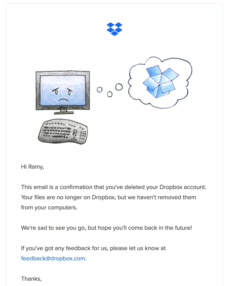 Deleting your account on Dropbox video screenshot