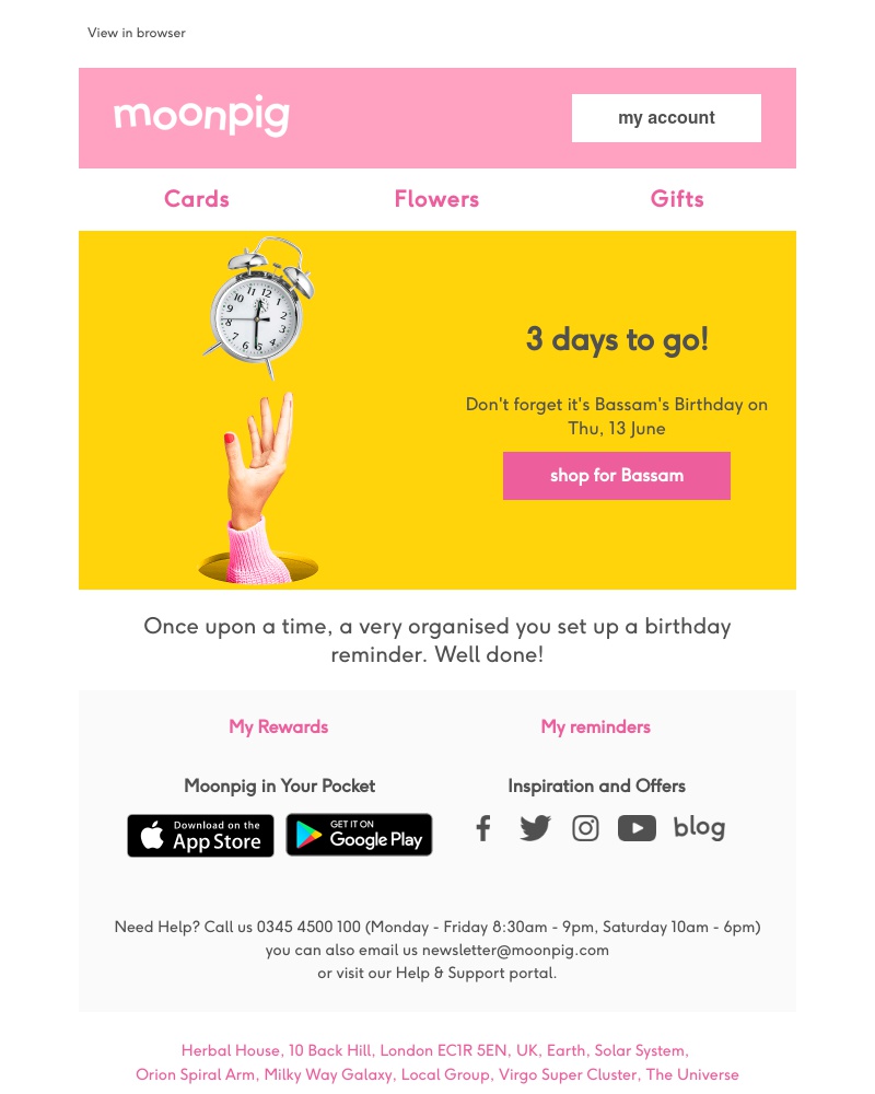 Moonpig - You’ve got a birthday coming up….