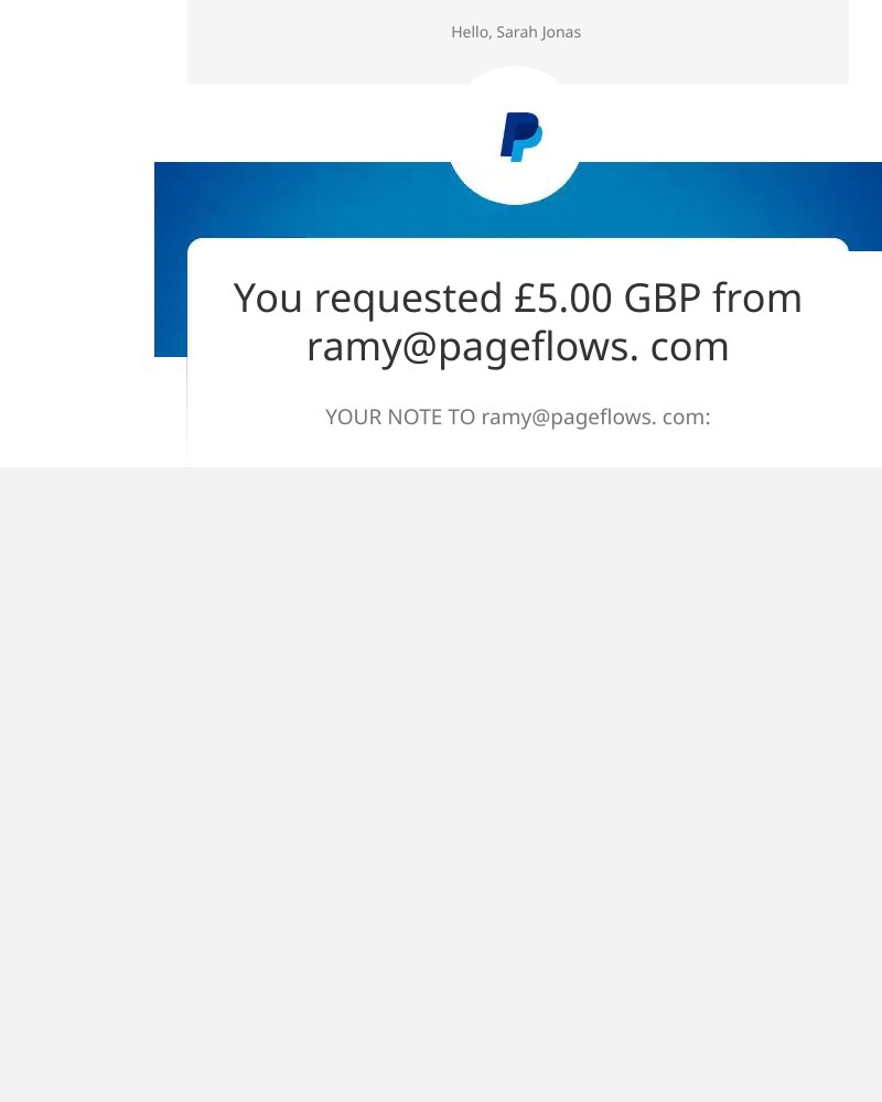 Requesting payment on PayPal video screenshot