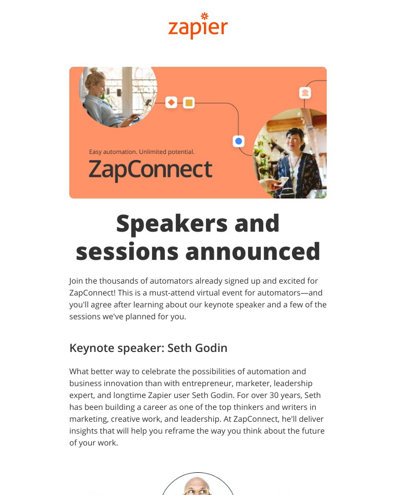 Zapier - ZapConnect agenda is now live!