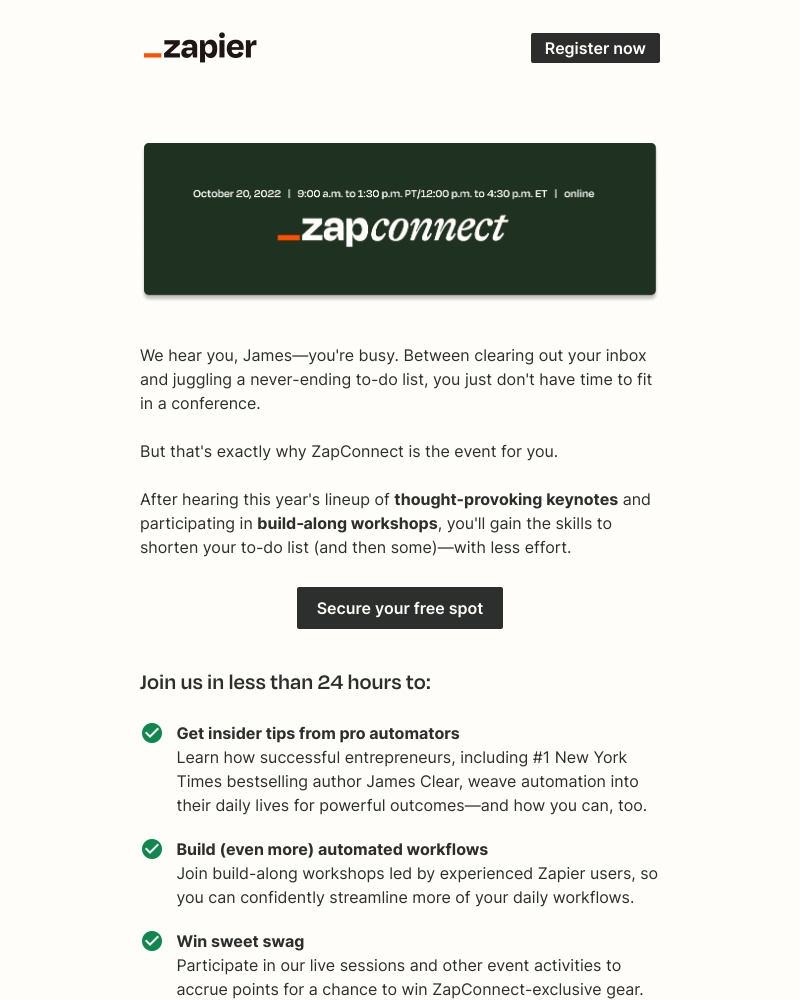 Zapier - ZapConnect is tomorrow 👀